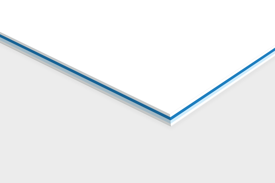 Vierlagige Multiloft Karte mit zwei sichtbaren Farbkernen – besonders stabile Karte mit edler Optik